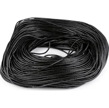 Hobby drát Kožená šňůrka kulatá Ø2 mm metráž Varianta: 3 černá lesk, Balení: 1 m