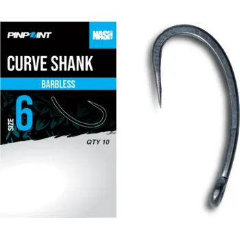 Rybářský háček Nash Háčky Curve Shank Micro Barbless vel. 4 10 ks