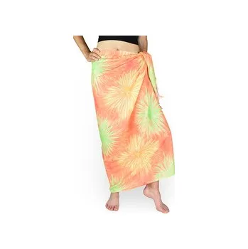 Šátek Sarong - Pareo REN, ohňostroj, pastelově oranžový, tmavý