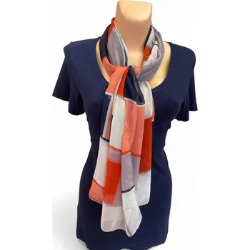 Šátek Kostkovaná šálka, Složení 100% polyester, Barva Cihlová