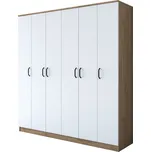 Šatní skříň BA 114 180 cm ořech/bílá