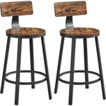 Barové rustikální židle černo-hnědé | 2 kusy