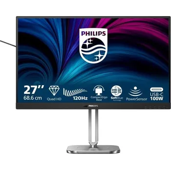 Monitor Philips MT 27" 27B2U4601 - 2560x1440,IPS,120Hz,HDMI,DP,USBhub,USB-C,RJ45,Repro,Pivot