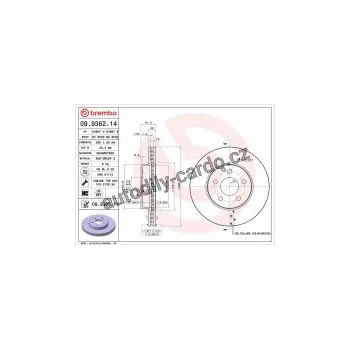 Brzdový kotouč Brzdový kotouč BREMBO 09.9362.14 - MERCEDES-BENZ