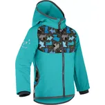 Unuo Dětská softshellová bunda s fleecem Basic Sv. smaragdová Pejsci 104/110