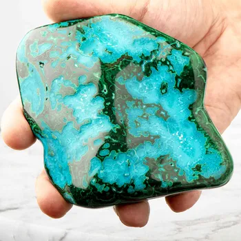 Přírodní kámen CrystalMineral.cz MALACHIT X CHRYZOKOL SOLITÉR (XL) PREMIUM MAROKO