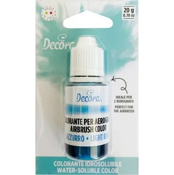 Decora, Itálie Airbrush barva tekutá light blue 20g - Decora | Cukrářské potřeby