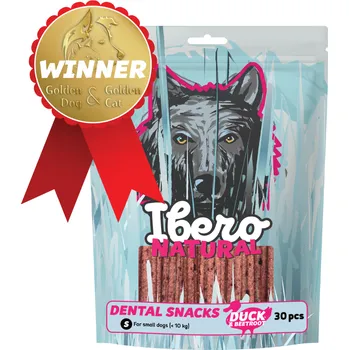 Pamlsek pro psa Ibero Cold Pressed Dental Snack Kachna/Řepa S (30ks)