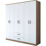 Šatní skříň BA 115 180 cm ořech/bílá