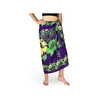 Šátek Sarong - Pareo REN, multicolor ibišek, fialová