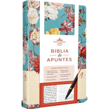Populárně naučná literatura pro dospělé Biblia de Apuntes Rvr 1960 Tapa Dura, Azul Celeste Con Flores / Spanish Journalling Bible Rvr 1960 Hardcover Light Blue with Flowers (Pevná)