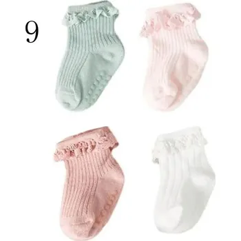 Sada 4 párů dětských ponožek s protiskluzem Velikost: XS, Barva (Varianta): 9