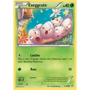 Karetní hra Pokémon ROS 001/108 Exeggcute - Roaring Skies Stav: Excellent, Verze: NORMAL