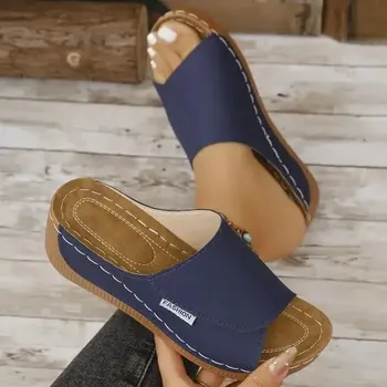 Dámské pantofle Letní dámské pantofle s měkkou stélkou a protiskluzem Barva: Modrá, Velikost: 42