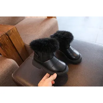 Chlapecká zimní obuv Zimní dětské boty s kožíškem, stylový vzhled Velikost: 29, Barva (Varianta): C02Black