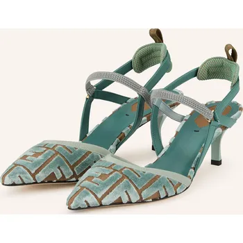 Dámské lodičky Fendi Dámské Slingpumps S Otevřenou Patou, tyrkysová / hnědá, 39