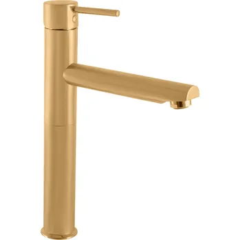 SEINA - Umyvadlová vysoká baterie bez výpusti, Zlatá - kartáčovaná SE930.0ZK, RAV Slezák Barva: ZLATÁ - kartáčovaná, Rozměr: 3,8", #: SE930.0ZK