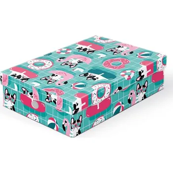 MFP Školní krabice na výtvarné potřeby, buldoček s plameňákem