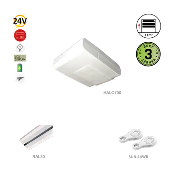 Pohon brány HALO 700N pohon pro sekční vrata do 11m2 / 90kg s vodicí světelnou lištou RAL30, 2x SUB-44WR