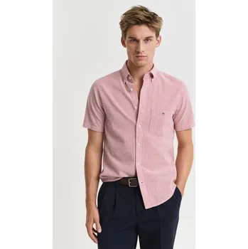 Pánské oblečení KOŠILE GANT REG SEERSUCKER STRIPE SS SHIRT RUBY RED