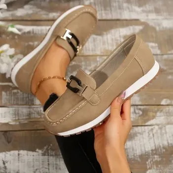 Dámské tenisky mokasíny na platformě – casual styl Barva: Khaki, Velikost: 38