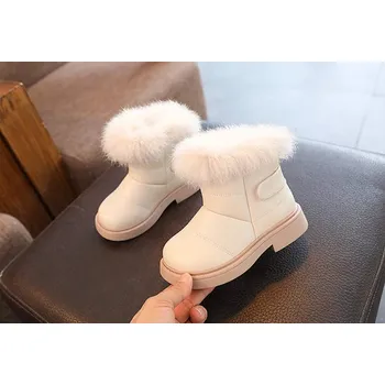 Chlapecká zimní obuv Zimní dětské boty s kožíškem, stylový vzhled Velikost: 29, Barva (Varianta): C02Beige