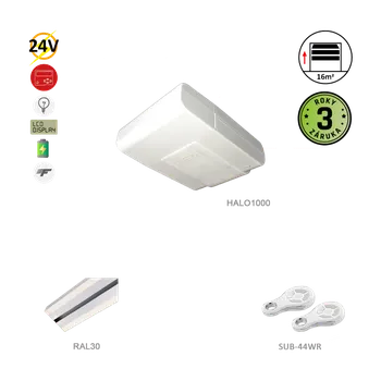 HALO 1000N pohon pro sekční vrata do 16 m² / 130 kg s vodicí světelnou lištou RAL30, 2x SUB-44WR