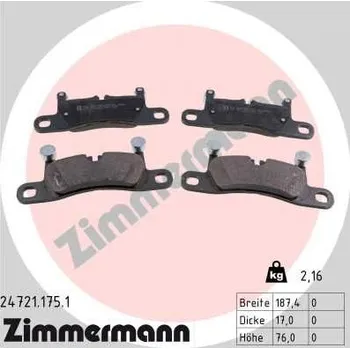 Brzdová destička Sada brzdových destiček, kotoučová brzda ZIMMERMANN ZIM24721.175.1