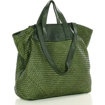 Kabelka Marco Mazzini Dámská kožená shopper bag kabelka Mazzini M1M86 zelená