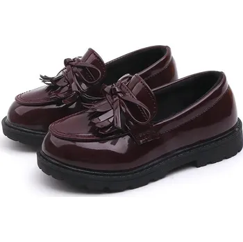 Dívčí obuv Klasické dětské polobotky s třásněmi, elegantní styl Velikost: 30, Barva (Varianta): Brown red