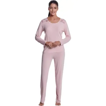 Dámské pyžamo Luisa Moretti Dámské bambusové pyžamo PAOLA M Růžová