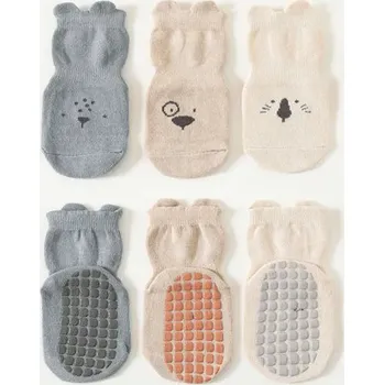 Protiskluzové ponožky se zvířátky – měkké a pohodlné Velikost: S, Barva (Varianta): 3 Pairs Group B