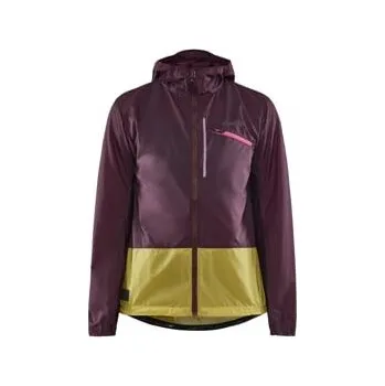 Cyklistická bunda W Cyklobunda CRAFT ADV Offroad Wind fialová se žlutou M