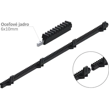 Péče o srst a drápky Hřeben nylon-kov 26x19mm, délka 1000mm, M4, max do 400kg, kovové jádro 6x10mm