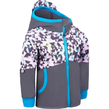 Dívčí oblečení Unuo Dětská softshellová bunda s fleecem Street Tm. šedá Metricon Kluk 116/122