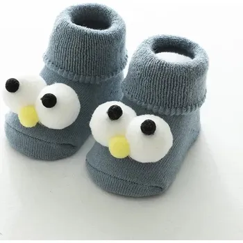 Teplé ponožky pro miminka s protiskluzem Barva (Varianta): Blue-Big eyes