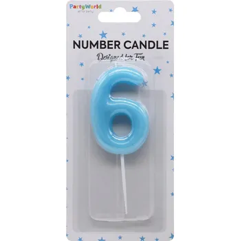 Dortová svíčka Dortová svíčka číslo 6 modrá