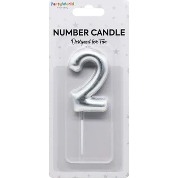 Dortová svíčka Dortová svíčka číslo 2 stříbrná