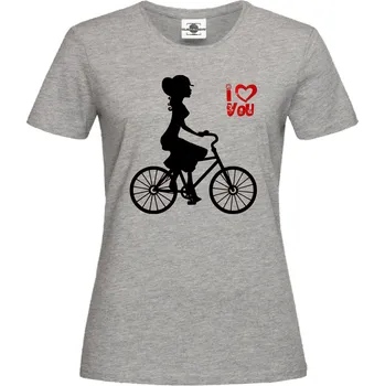 Dámské tričko Tričko I love you | Cycling Druh: Dámské, Barva: Šedá, Velikost: S