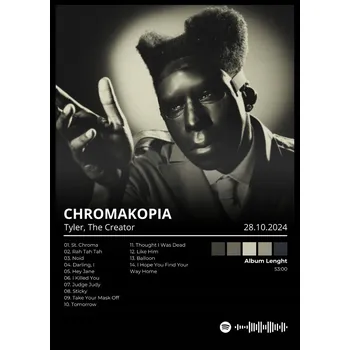 Obraz Tyler The Creator CHROMACOPIA Plakát Dárek pro přítele album v rámečku A3