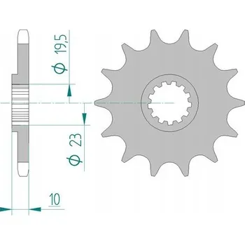 Nářadí na motocykly Přední pastorek Afam 22303, 13 zubů, rozměr 520, samočistící