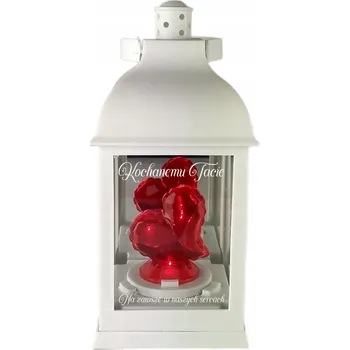 Svíčka BÍLÁ HŘBITOVNÍ SVÍČKA NA HROB SRDCE PRO TATÍNKA SVÍTILNA NA HŘBITOV