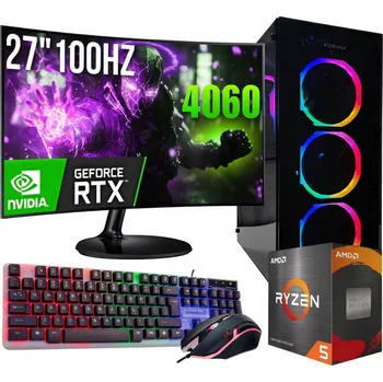 Stolní počítač HERNÍ SET Ryzen 5 3600 32GB RTX 4060 8GB + Wi-Fi + WIN11 + MONITOR 27"