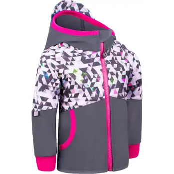 Dívčí oblečení Unuo Dětská softshellová bunda s fleecem Street Tm. šedá Metricon Holka 110/116