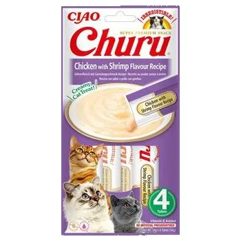 Krmivo pro kočku 12ks Churu Cat Chicken with Shrimp Flavour Recipe 4x14g