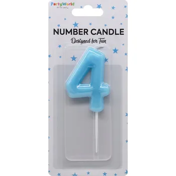 Dortová svíčka Dortová svíčka číslo 4 modrá