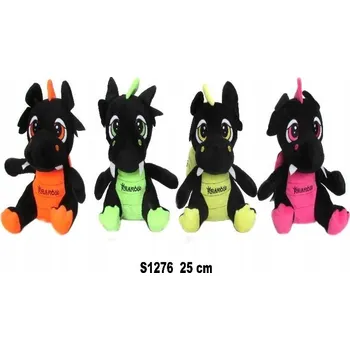 plyšák Drak "Krakov" černý neonový 25 cm MIX /Sun-Day