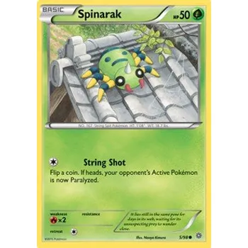 Sběratelská karetní hra Pokémon AOR 005/098 Spinarak - Ancient Origins Stav: Near Mint, Verze: NORMAL