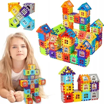 ostatní stavebnice Stavebnice vafle sada 100 dílků puzzle okna, stříšky