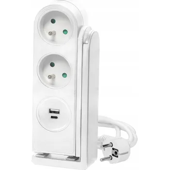 Napájecí kabel Prodlužovací Kabel přívodní kabel Orno 1,4 m 2 ks zásuvky bílý